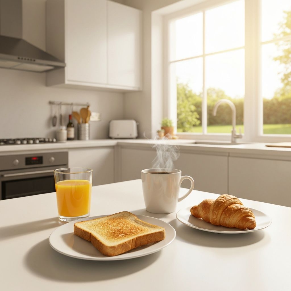 Frühstückstisch mit verschiedenen Speisen